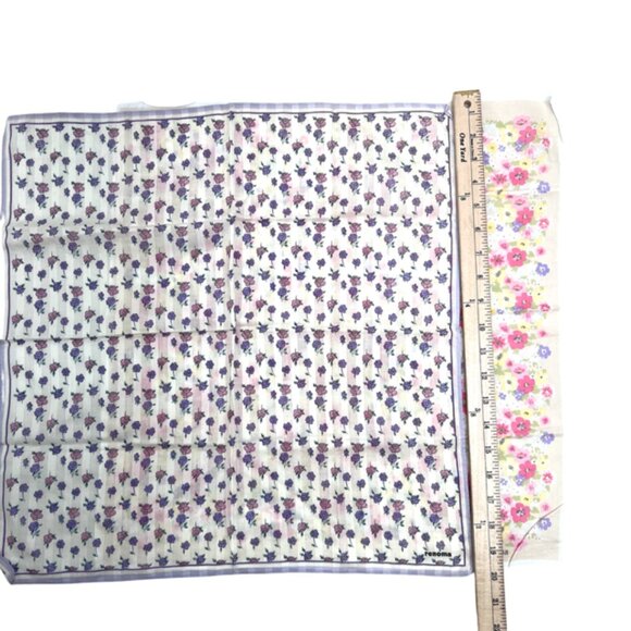 2 Renoma Paris Mini Scarf 20" white pink purple orange orange Floral (43) - Picture 9 of 9